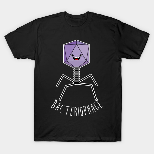 Cute Anime Bacteriophage Microorganism T-Shirt by CaptainHobbyist